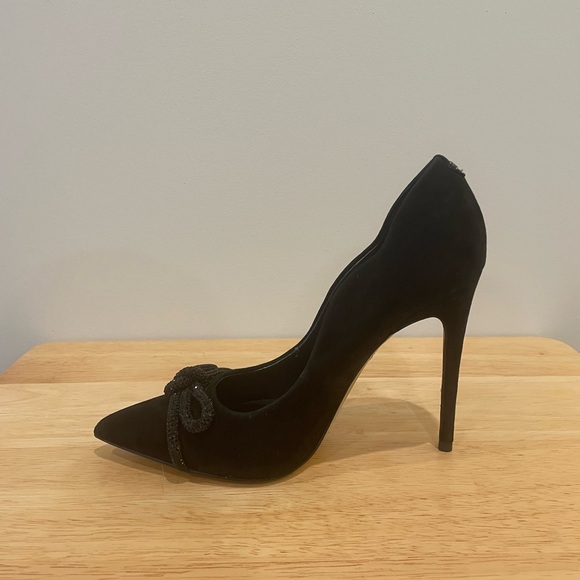 Sam Edelman Black Stiletto Heels with Bow - Picture 1 of 10